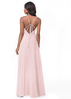 Azazie Everleigh Bridesmaid Dresses Blushing Pink A-Line Sweetheart Pleated Chiffon Dress image2