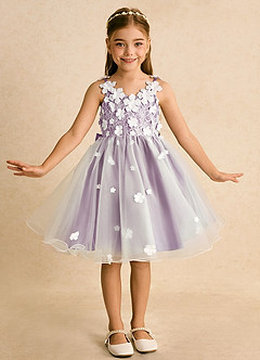 Azazie Junebug vestidos de niña de las flores Vestido de Marfil Wisteria de Tul de Princesa con Encaje image3