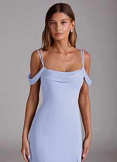 Azazie Callan Bridesmaid Dresses Lavender Mermaid Pleated Chiffon Convertible Dress image4
