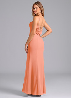 Azazie Wynni Brautjungfernkleider Meerjungfrau-Linie Korsett Chiffon Kleid Sonnenuntergang image5