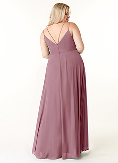 Azazie Janine Bridesmaid Dresses Vintage Mauve A-Line V-Neck Chiffon Dress image7