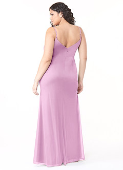 Azazie Deandra Bridesmaid Dresses Candy Pink Mermaid Pleated Mesh Dress image7