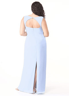 Azazie Flori Robes de demoiselle d'honneur Robe Fourreau en Mousseline de soie Col Carré Eis image8