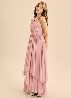 Azazie Elliora Junior Rosette A-Line Pleated Chiffon Dress image6