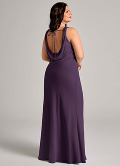 Azazie Rylina Bridesmaid Dresses Plum Mermaid Pleated Chiffon Dress image11
