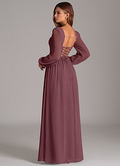 Azazie Maree Bridesmaid Dresses Sangria A-Line Corset Chiffon Dress image2