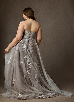 Azazie Keri Robes de mariée Robe Princesse en Dentelle Sans bretelles Blanc Diamant Moka image14