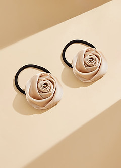 front 3D Rose Scrunchie Set