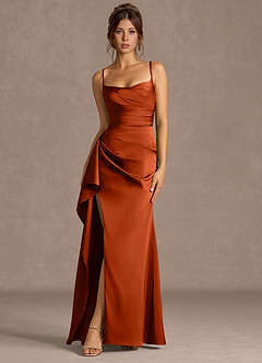 Thora Paprika Open Back Prom Dress image3