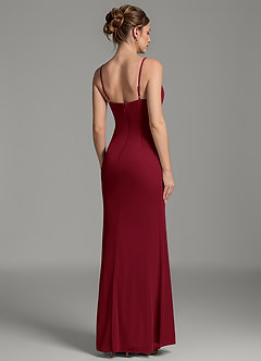 Azazie Zari Bridesmaid Dresses Burgundy Mermaid Pleated Mesh Dress image6