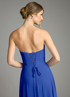 Azazie Ayla Abiti da Damigella Abito A-Line in Chiffon Scollo a Cuore Blu Reale image11