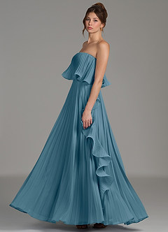 Azazie Alexia Abiti da Damigella Abito A-Line in Chiffon Drappeggiato Bermuda image5