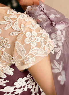 Azazie Dandelion Blumenmädchenkleider Ballkleid Spitze Kleid Sangria image8