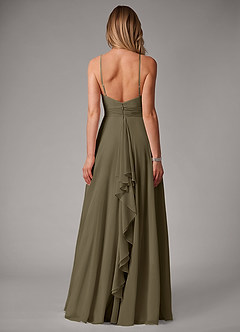 Azazie Amalia Bridesmaid Dresses Willow Green A-Line Pleated Chiffon Dress image6