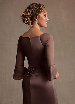 Azazie Nampa Abiti per la Madre della Sposa Abito Tubino in Maglia Plissettato Ganache image6