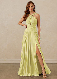 Christian Siriano Bridal for Azazie 1009 Bridesmaid Dresses Lemon Sorbet A-Line Pleated Chiffon Dress image2