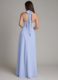 Azazie Myra Bridesmaid Dresses Ice A-Line High Neck Chiffon Dress image2