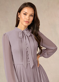 Azazie Adellah Mother of the Bride Dresses Dusk A-Line Pleated Chiffon Dress image5