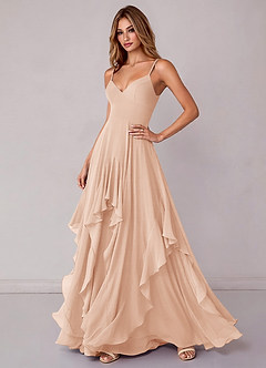 Azazie Zaina Bridesmaid Dresses English Rose A-Line Chiffon Dress image5