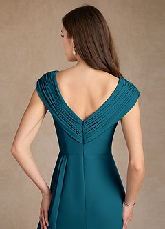 Azazie Bronson Mother of the Bride Dresses Ink Blue A-Line Pleated Chiffon Dress image6