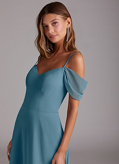 Azazie Marley Bridesmaid Dresses Bermuda A-Line Off the Shoulder Chiffon Convertible Dress image8