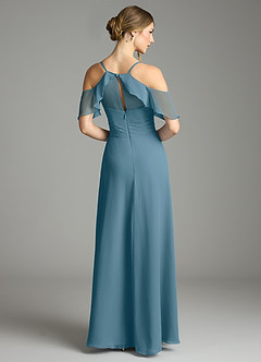 Azazie Dakota Bridesmaid Dresses Bermuda A-Line V-Neck Pleated Chiffon Dress image2