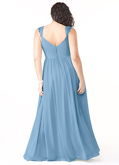 Azazie Cleobella Bridesmaid Dresses Steel Blue A-Line Sweetheart Lace Chiffon Dress image9