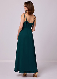 Barbie ♥ Azazie Final Sale Pine A-Line Pleated Chiffon Dress image2