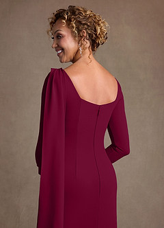 Azazie Merian 신부의 어머니 드레스 컬럼 주름진 스트레치 크레이프 무릎 길이 드레스 image6