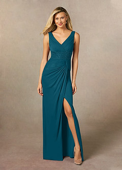 Azazie Winona Mother of the Bride Dresses Ink Blue Mermaid Sequins Mesh Dress image1