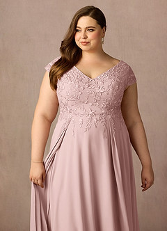 Azazie Rosemarie vestidos de madre de la novia Vestido de Rosa Polvorienta de Encaje de Corte En A image13