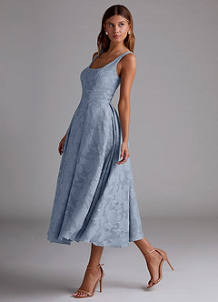Adelie Powder Blue A-line Midi Dress image4