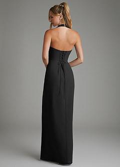 Azazie Tina Bridesmaid Dresses Black Mermaid Corset Chiffon Dress image6