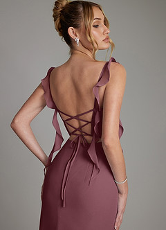 Azazie Jessamine Bridesmaid Dresses Sangria Mermaid Corset Chiffon Dress image2