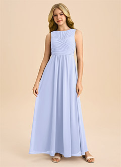 Azazie Skyla Junior A-Linie Plissee Chiffon Kleid Lavendel image3