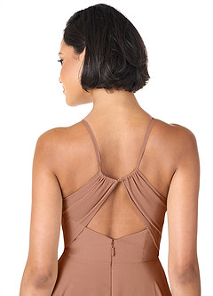 Azazie Avelina Bridesmaid Dresses Bronzer A-Line V-Neck Pleated Chiffon Dress image5