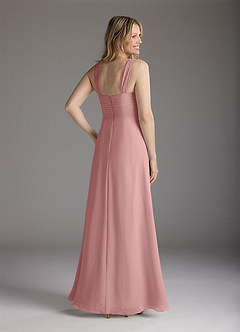 Azazie Weisz Final Sale Dusty Rose A-Line Square Neckline Pleated Chiffon Dress image5