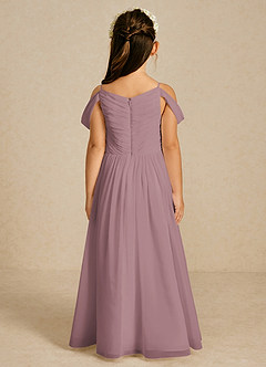 Azazie Chelle Flower Girl Dresses Dusty Rose A-Line Pleated Chiffon Dress image2