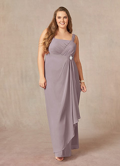 Azazie Weisz Abiti per la Madre della Sposa Abito A-Line in Chiffon Plissettato con Scollo Quadrato Dusk image10