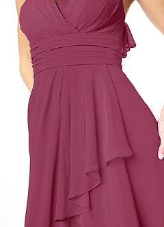 Azazie Aviv Bridesmaid Dresses Mulberry A-Line Pleated Chiffon Dress image4