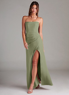 Azazie Leonis Bridesmaid Dresses Pistachio Sheath Strapless Chiffon Convertible Dress image7