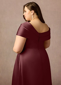 Azazie Marissa Mother of the Bride Dresses Cabernet A-Line Pleated Mikado Dress image13