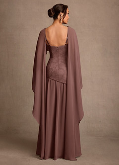 Azazie Flossie Mère de la mariée Robes Robe Trapèze en Mousseline de soie Plissée Expresso image2