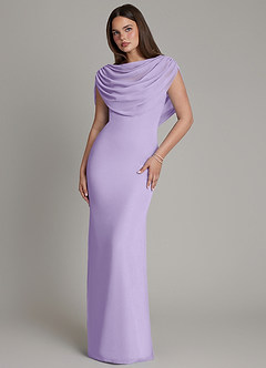 Azazie Hadley Bridesmaid Dresses Lilac Mermaid Pleated Chiffon Dress image7