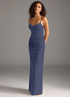 Azazie Mai Bridesmaid Dresses Stormy Sheath Pleated Mesh Dress image1