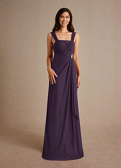 Azazie Clinton Mother of the Bride Dresses Plum A-Line Pleated Mesh Dress image7