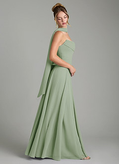 Azazie Gabriela Bridesmaid Dresses Dusty Sage A-Line Corset Chiffon Dress image3