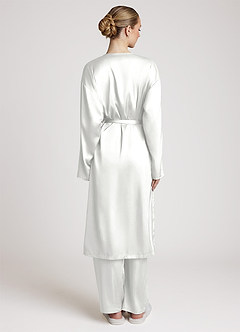 front Satijnen loungewearset met lange mouwen, 3-delig