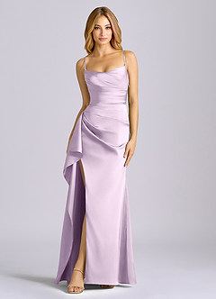 Azazie Sarai Suknie dla druhen Osłona Gorset Satyna elastyczna Do ziemi Sukienka image3