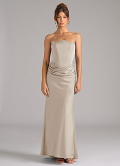 Azazie Debby Bridesmaid Dresses Frost Mermaid Strapless Stretch Satin Convertible Dress image5